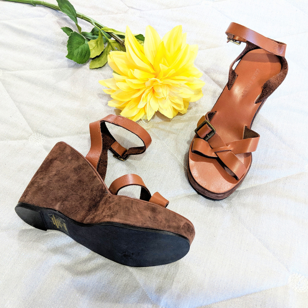 *COLIN STUART Leather Platform Sandals Sz 7.5
